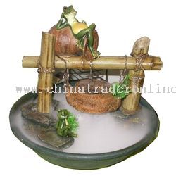 Frogs and Bamboo Tabletop Fountain